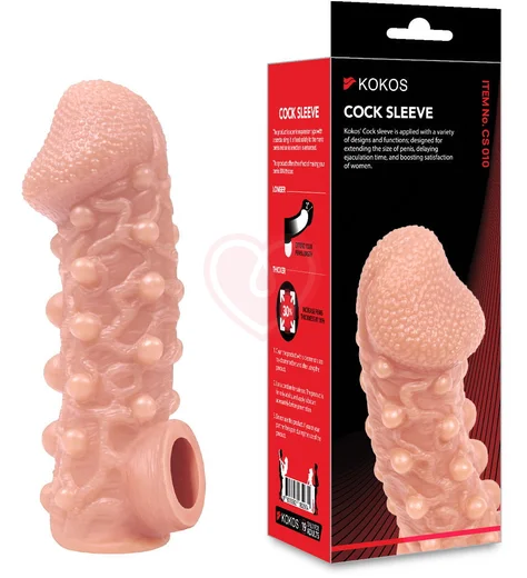 Насадка с шариками и отверстием для мошонки Kokos Cock Sleeve CS-010-S фото 4