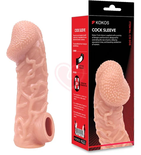 Реалистичная насадка с отверстием для мошонки Kokos Cock Sleeve CS-006-S фото 3