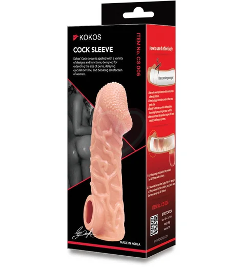 Реалистичная насадка с отверстием для мошонки Kokos Cock Sleeve CS-006-S фото 4