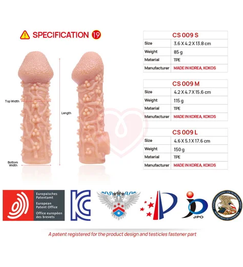 Насадка с пупырышками и отверстием для мошонки Kokos Cock Sleeve CS-009-S фото 2