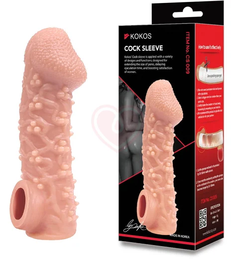 Насадка с пупырышками и отверстием для мошонки Kokos Cock Sleeve CS-009-S фото 3