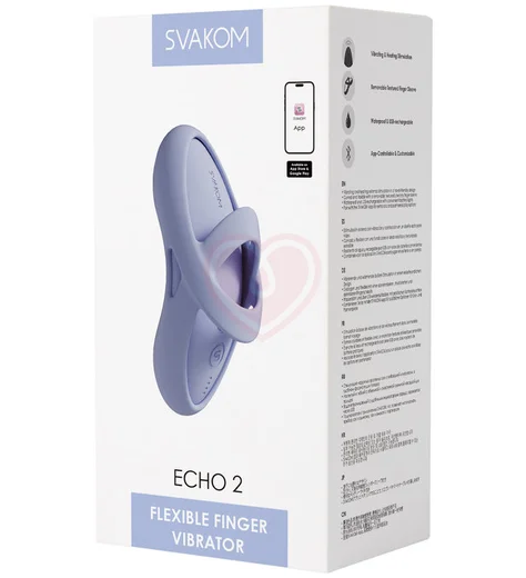 Вибратор на пальцы с нагревом Svakom Echo 2 голубой фото 6