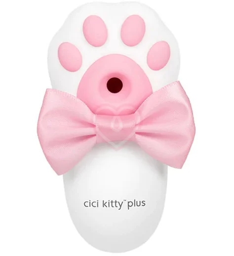 Вибратор для клитора с вакуумой стимуляцией Otouch Cici Kitty Plus кошачья лапка белый фото 1
