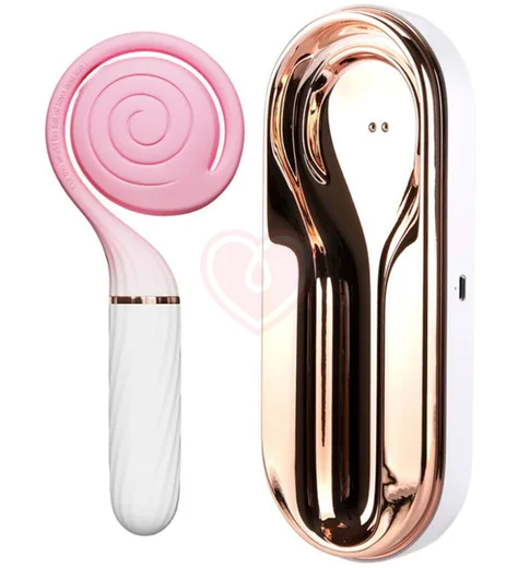 Раскручивающийся вибратор с вакуумной стимуляцией Otouch Lollipop Dual Stimulation розовый фото 8
