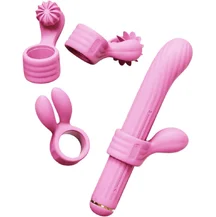Вибратор с 4 насадками Otouch Magic Stick S1 Plus розовый