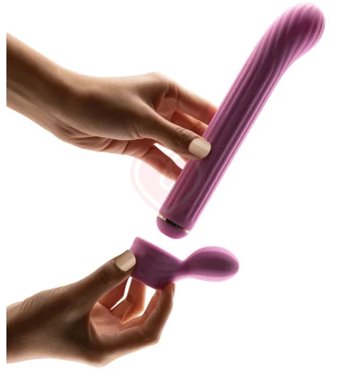 Вибратор с 4 насадками Otouch Magic Stick S1 Plus розовый фото 2