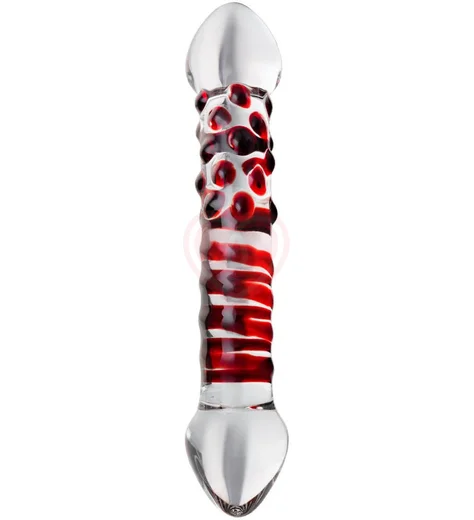Стеклянный фаллоимитатор двойной Sexus Glass Bordeaux фото 2