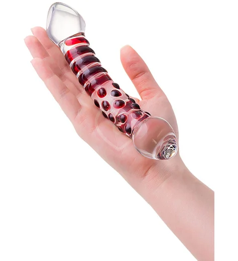 Стеклянный фаллоимитатор двойной Sexus Glass Bordeaux фото 3