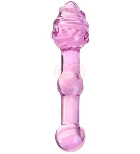 Стеклянный рельефный стимулятор Sexus Glass Pink Drop фото 1