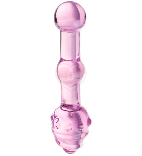 Стеклянный рельефный стимулятор Sexus Glass Pink Drop фото 2