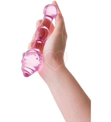 Стеклянный рельефный стимулятор Sexus Glass Pink Drop фото 3
