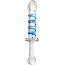 Стеклянный фаллоимитатор с ручкой Sexus Glass Jade Wand