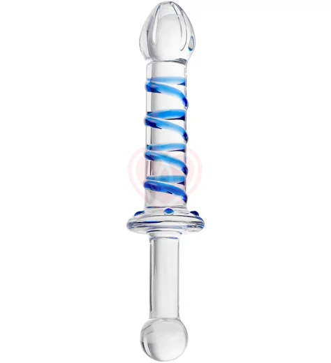 Стеклянный фаллоимитатор с ручкой Sexus Glass Jade Wand фото 1