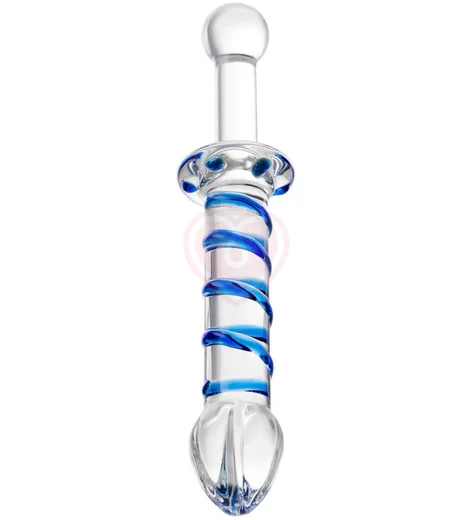 Стеклянный фаллоимитатор с ручкой Sexus Glass Jade Wand фото 3