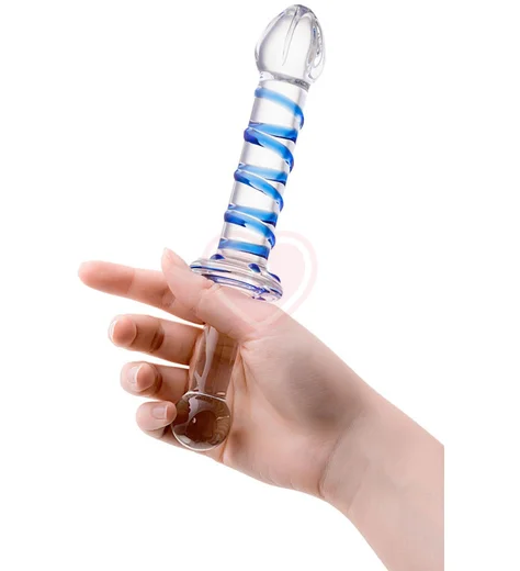 Стеклянный фаллоимитатор с ручкой Sexus Glass Jade Wand фото 8