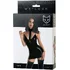 Платье с ажурной окантовкой и чокером Glossy Ivy из материала Wetlook чёрное фото 4