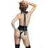 Боди и ободок с игривыми ушками Glossy Kitti из материала Wetlook чёрное фото 2