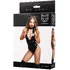 Боди и ободок с игривыми ушками Glossy Kitti из материала Wetlook чёрное фото 4