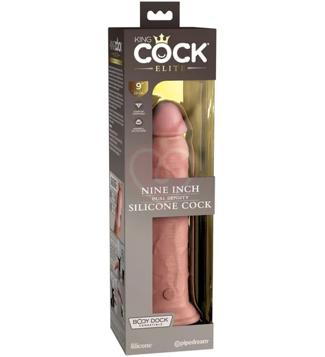 Реалистичный фаллоимитатор King Cock Ellite Dual Density 23 см телесный фото 4