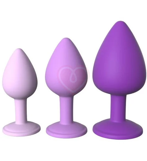 Набор анальных пробок со стразами Her Little Gems Trainer Set фиолетовый фото 2