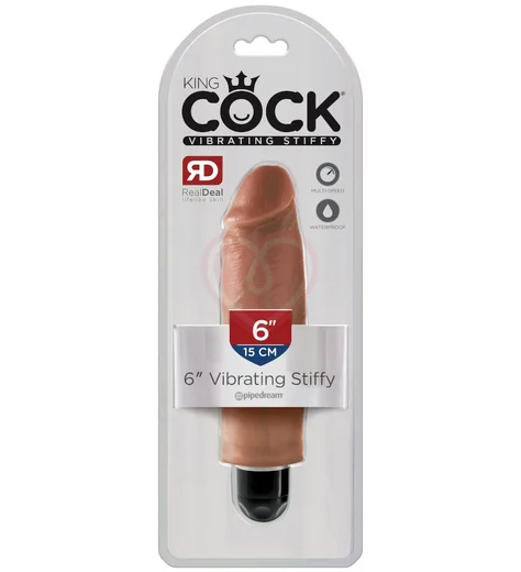 Вибратор King Cock Vibrating Stiffy 15 см мулат фото 3