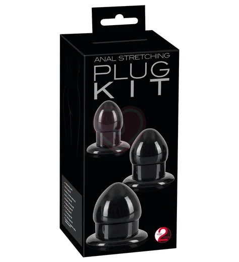Набор из 3 чёрных анальных пробок Plug Kit фото 4
