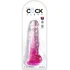 Гелевый фаллоимитатор с мошонкой King Cock Clear 16 см розовый фото 2
