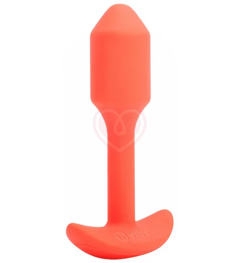 Утяжелённая вибропробка b-Vibe Vibrating Snug Plug 1 мини оранжевая фото 6