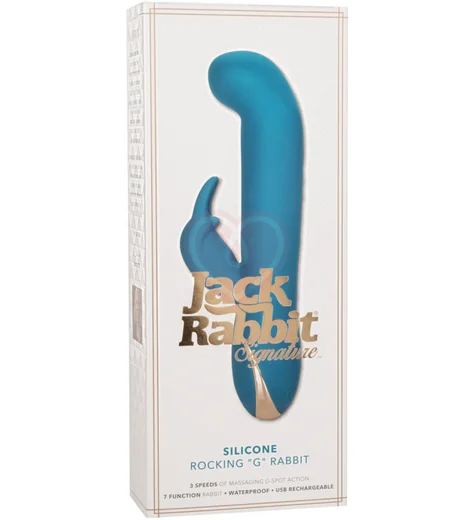 Вибратор-кролик с подвижной головкой Signature Rocking G Rabbit бирюзовый фото 7