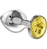 Анальная пробка с жёлтым кристаллом Diamond Clear Sparkle Small серебро фото 1