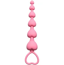Анальная цепочка Lola Games First Time Heart's Beads розовая