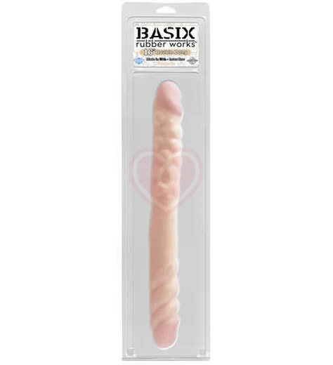 Фаллоимитатор двухсторонний Basix Double Dong 37 см телесный фото 2