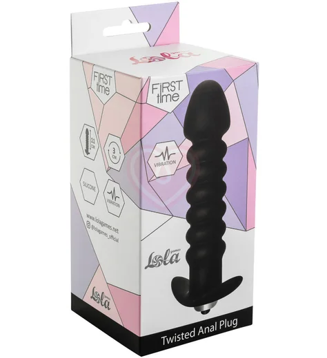 Анальная пробка с вибрацией Lola Games First Time Twisted Anal Plug чёрная фото 2