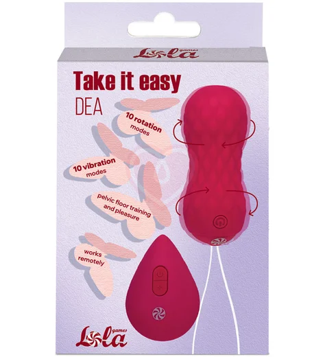 Вагинальные шарики с вибрацией и ротацией Take it Easy Dea бордовые фото 3