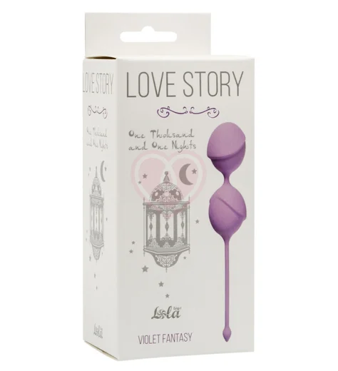 Фактурные вагинальные шарики Love Story One Thousand and One Nights Violet Fantasy сиреневые фото 2
