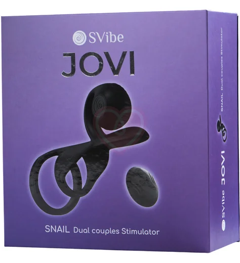 Парное эрекционное кольцо с вибрацией и двойной стимуляцией SVibe Jovi Arc Svsnlt-Ch чёрное фото 11