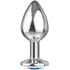 Анальная пробка с голубым кристаллом Diamond Sparkle Large серебро фото 2