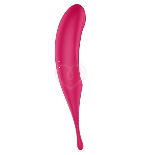 Двухсторонний вакуумный вибростимулятор Satisfyer Twirling Pro малиновый фото 4