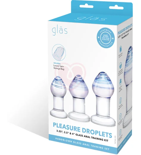 Набор стеклянных анальных пробок Glas Pleasure Droplets фото 6