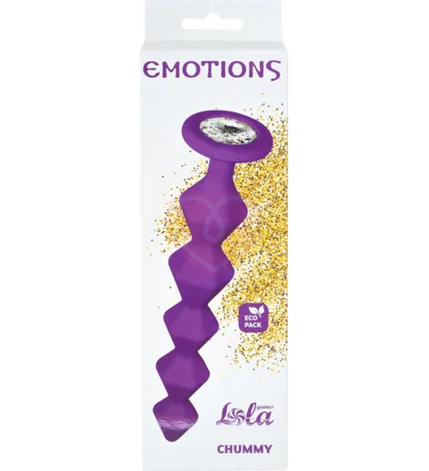 Анальная цепочка с кристаллом Emotions Chummy фиолетовая фото 4