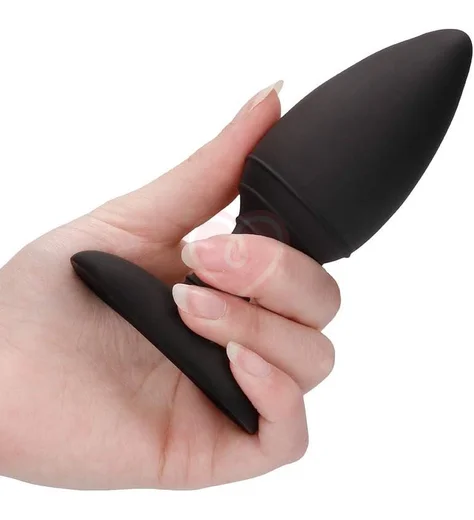 Светящаяся пробка с нагревом Glow Heating Anal Butt Plug чёрная фото 3