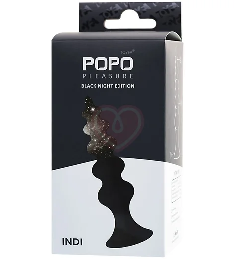 Анальная ёлочка на присоске Popo Pleasure by Toyfa Indi чёрная фото 3