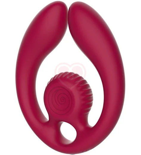Двойной вибратор с дистанционным управлением SVibe Snail Gizi Duo бордовый фото 2