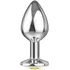 Анальная пробка с жёлтым кристаллом Diamond Clear Sparkle Small серебро фото 2