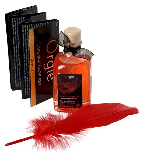 Масло для оральных ласк Orgie Lips Massage Set со вкусом клубники 100 мл фото 3
