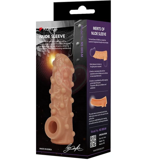 Насадка с открытой головкой и бугорками Kokos Nude Sleeve NS003-S фото 3