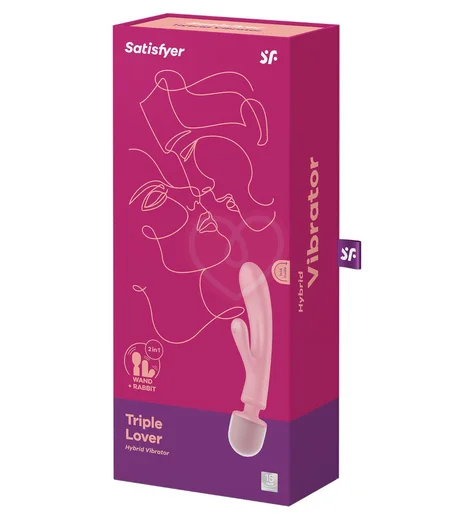Двухсторонний вибратор-массажер Satisfyer Triple Lover розовый фото 5