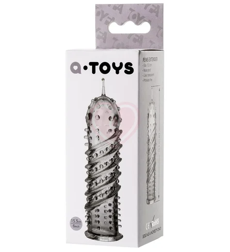 Рельефная стимулирующая насадка на пенис ToyFa A-Toys 15 см фото 5