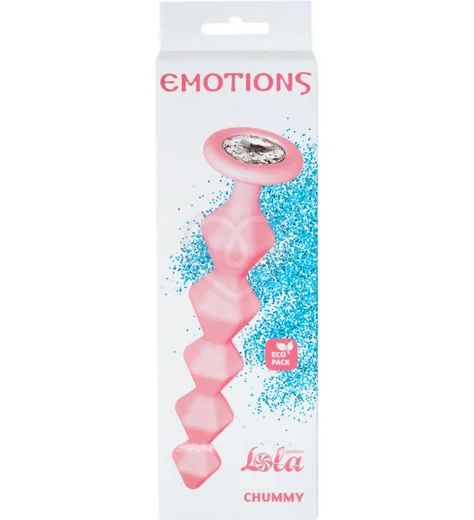 Анальная цепочка с кристаллом Emotions Chummy розовая фото 4