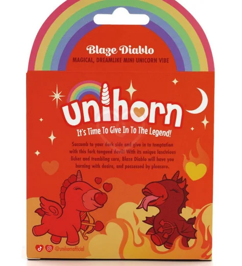 Клиторальный вибратор Unihorn Blaze Diablo со стимуляцией язычком красный фото 6